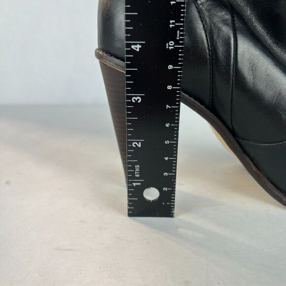 Cole Haan NikeAir Ankle Booties Womens 7.5 Black Leather Pull On Heeled Boots - Picture 7 of 11